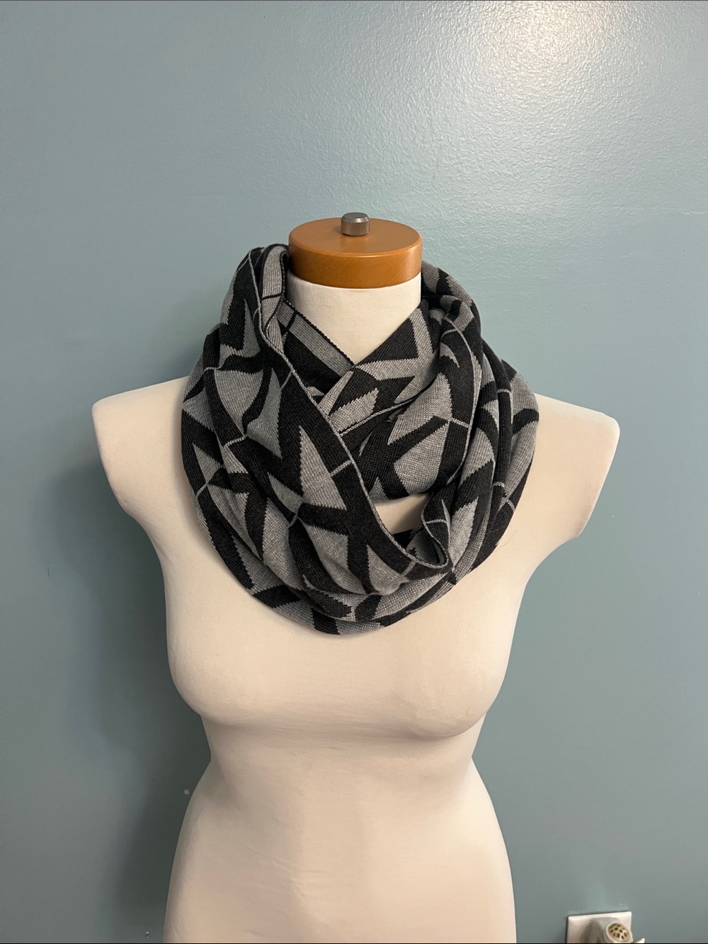 Michael Michael Kors Black & Gray Signature Infinity Scarf